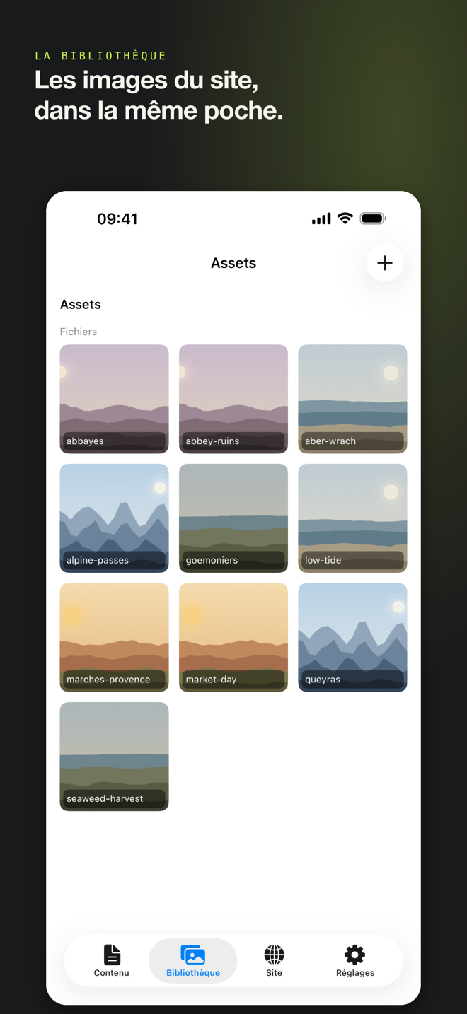 Les images du site, dans la même poche.