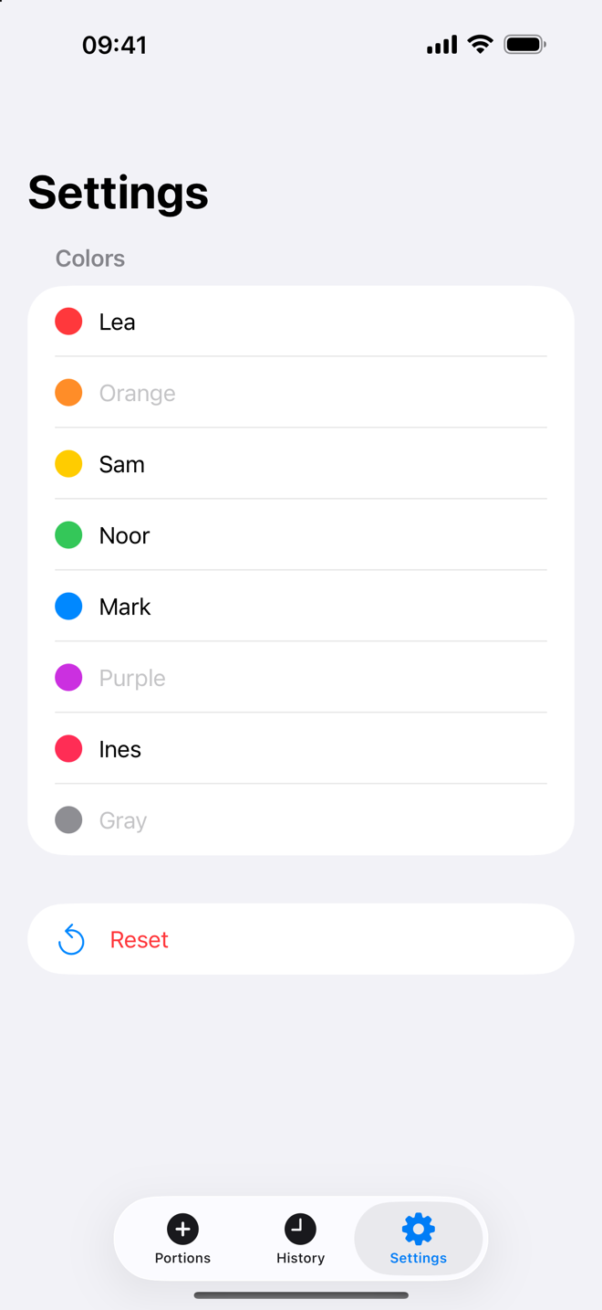 Names for every color.