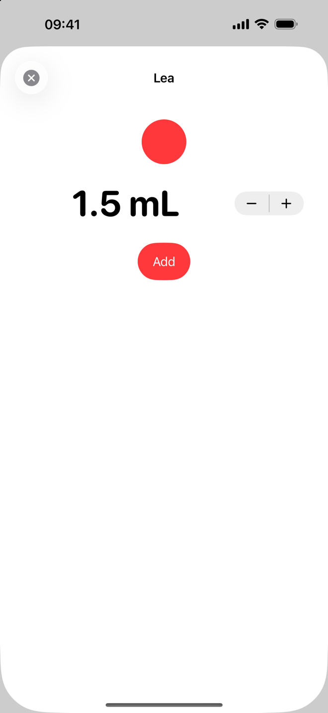 A quantity, one tap.